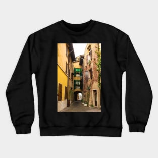 Street in Torri del Benaco, North East Italy Crewneck Sweatshirt